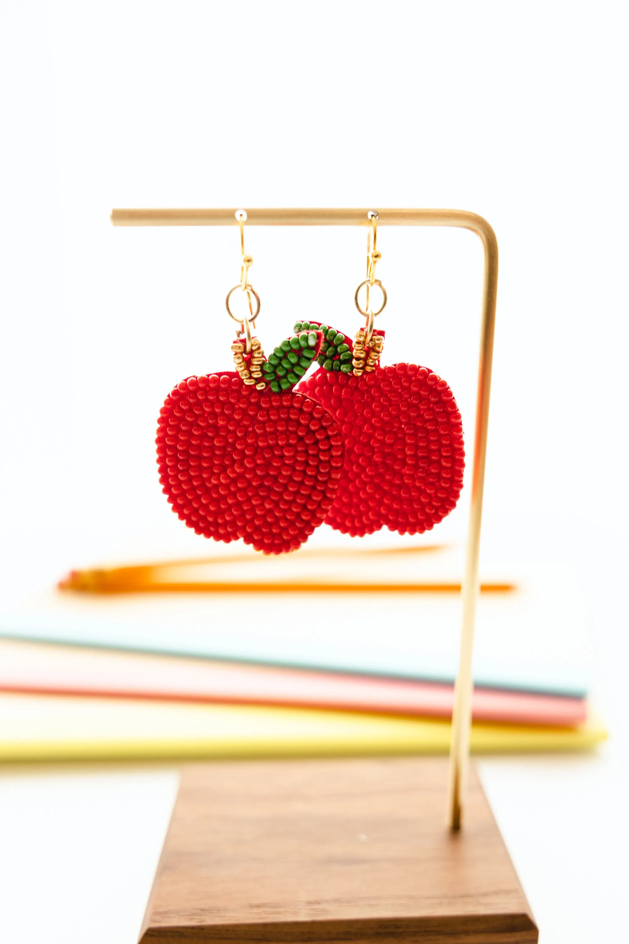 Applelicious Delight Earrings, Red