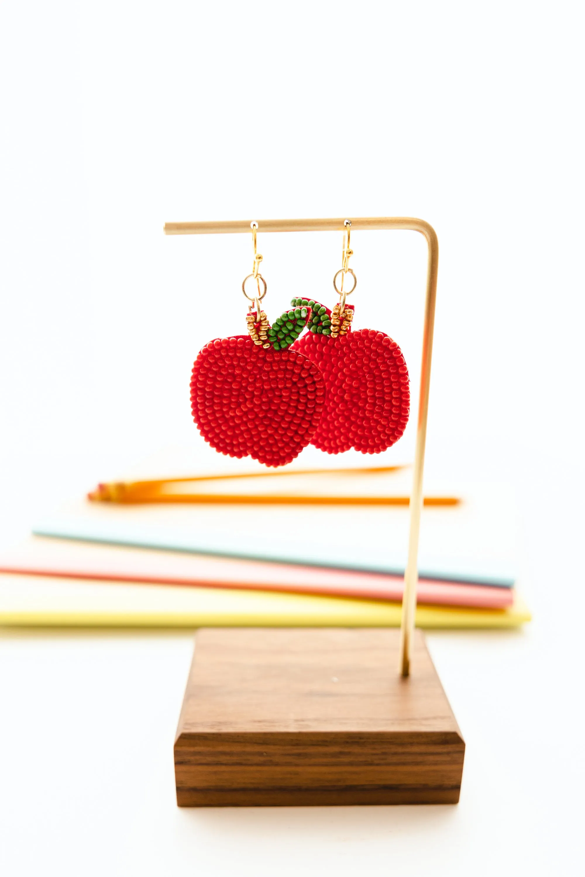 Applelicious Delight Earrings, Red