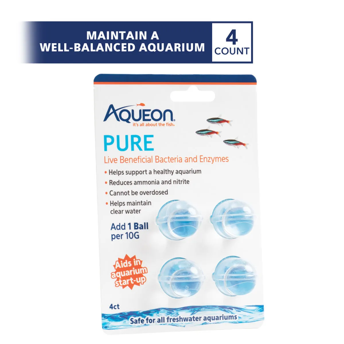 Aqueon Pure 4 Pack of 10 Gallon Balls