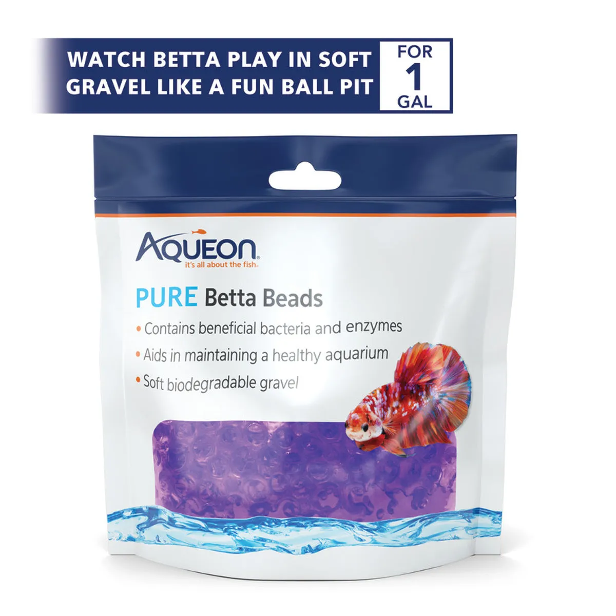 Aqueon Pure Betta Beads Purple