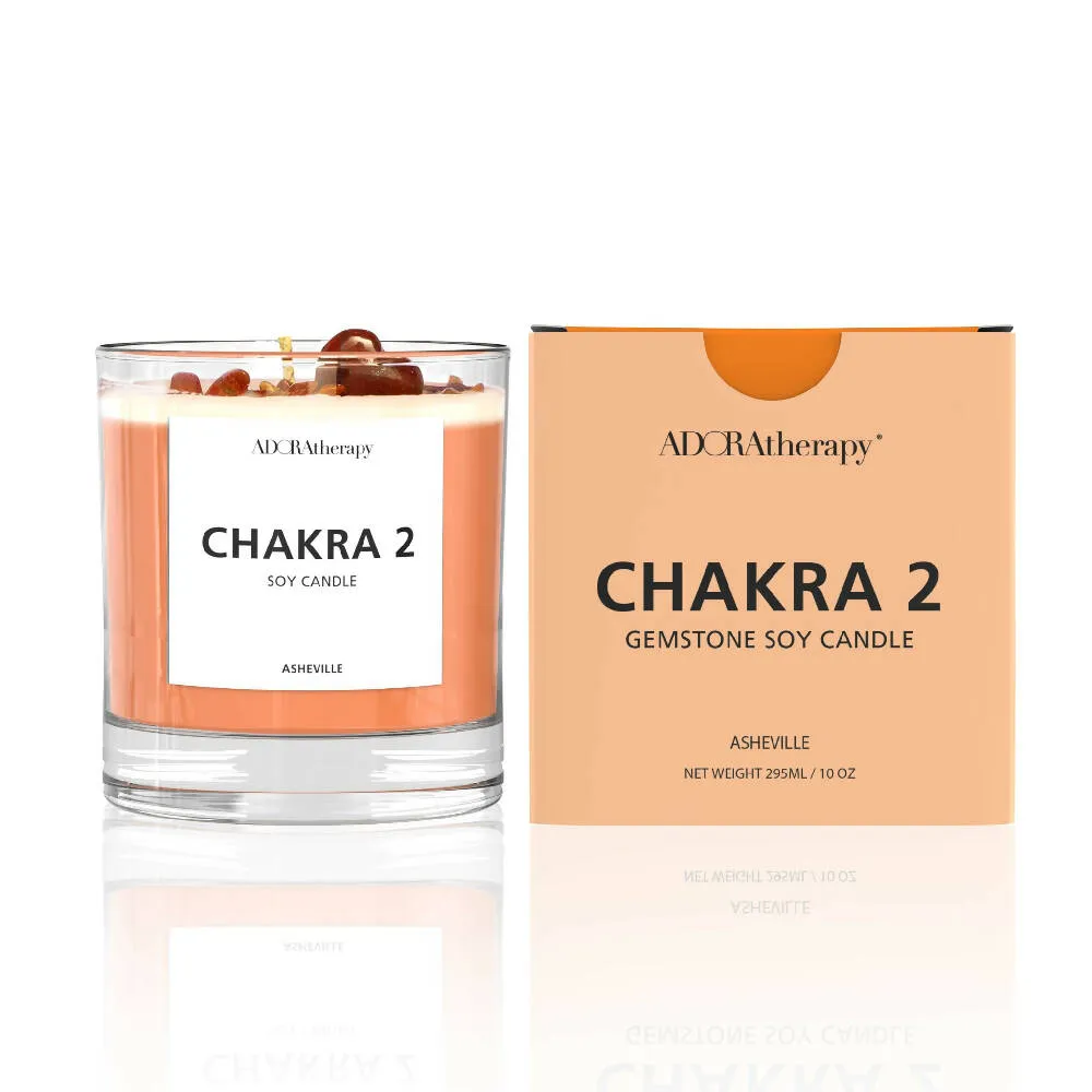 CHAKRA 2 SOY CANDLE WITH SUNSTONE GEMSTONES