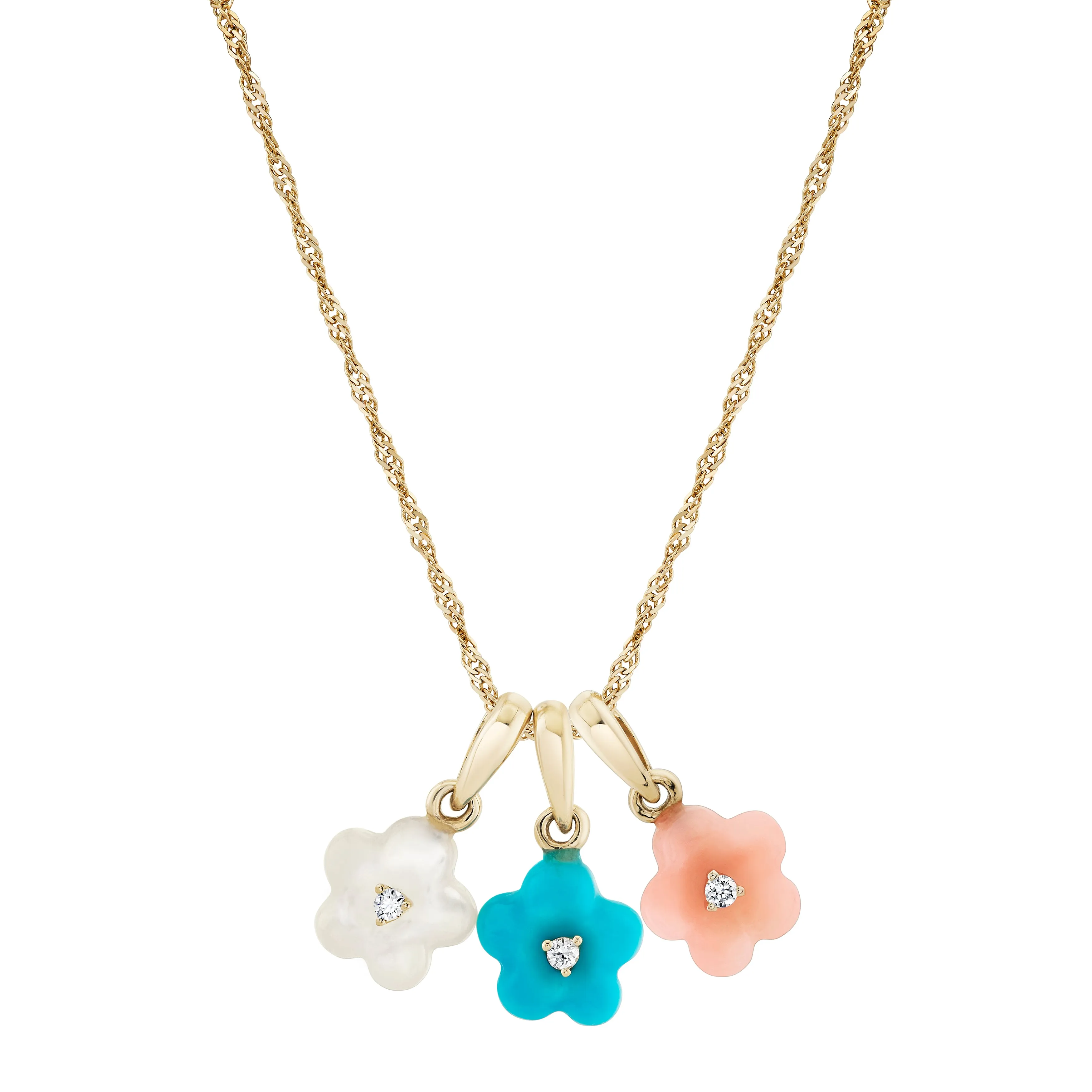 Diamond Blossom Mother of Pearl Charm