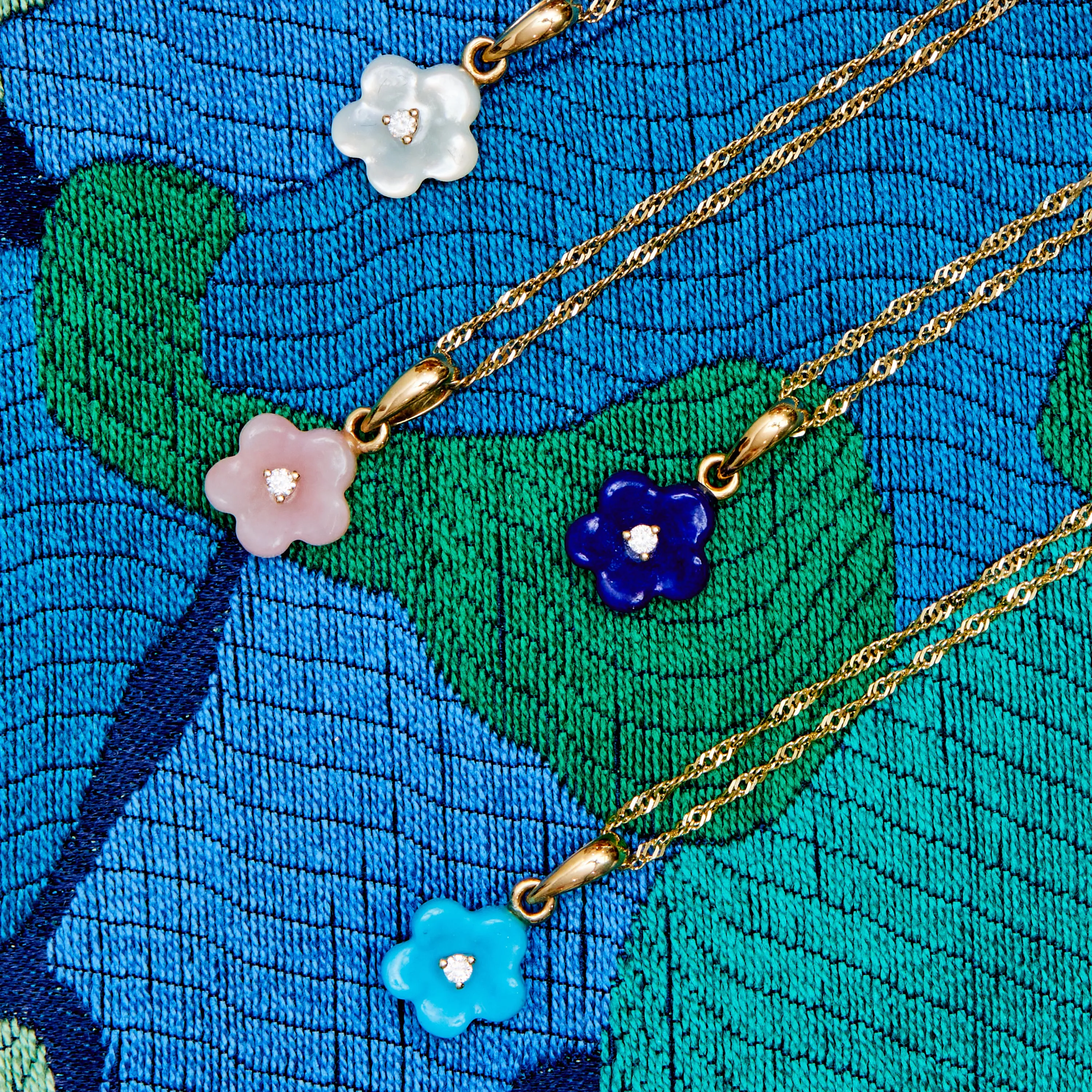 Diamond Blossom Mother of Pearl Charm