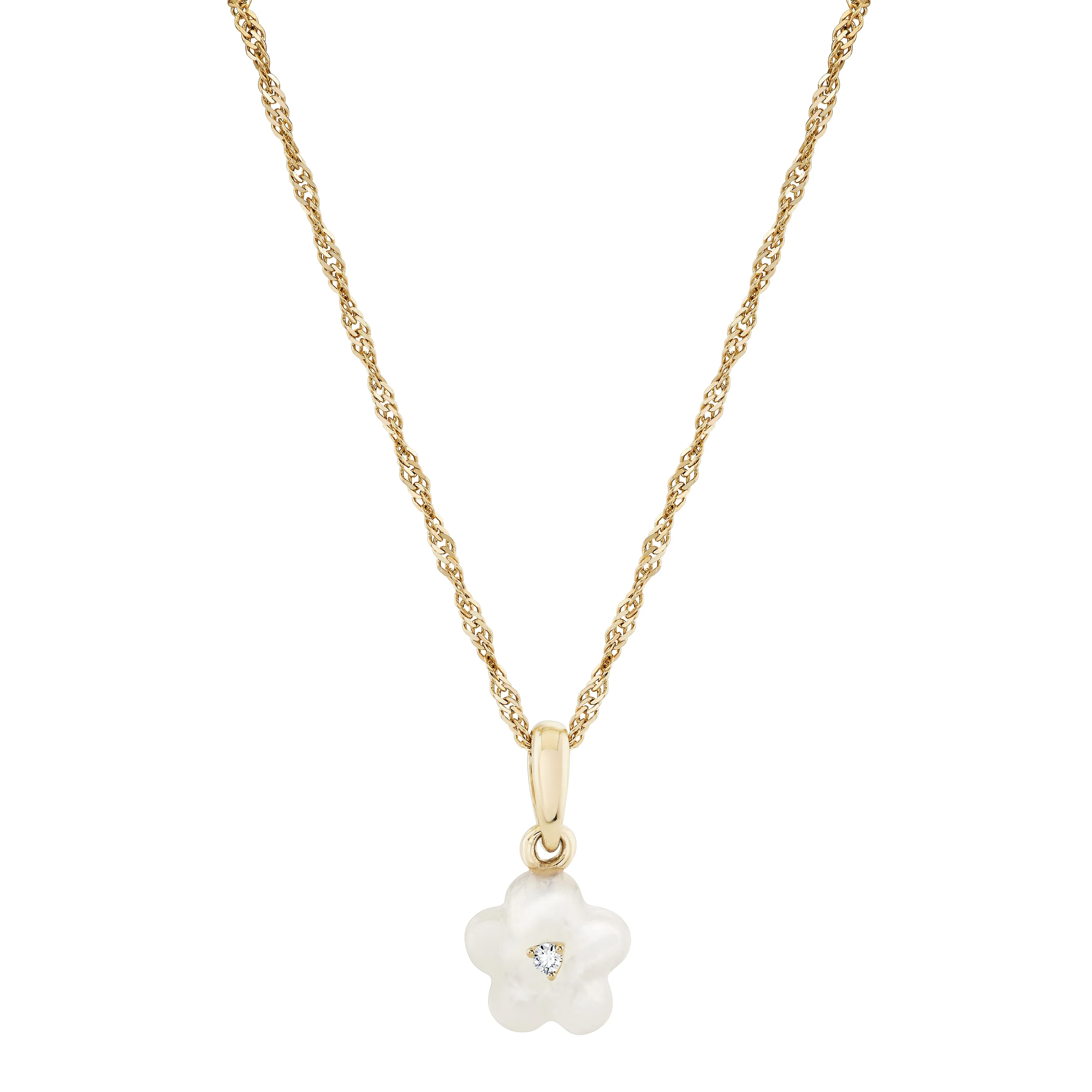 Diamond Blossom Mother of Pearl Charm