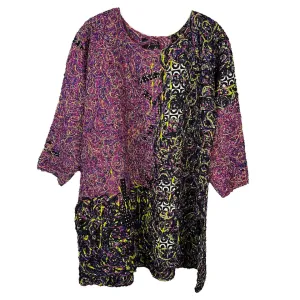 Diane Prekup Tunic, Yarn, Black/Fuchsia Mix, S