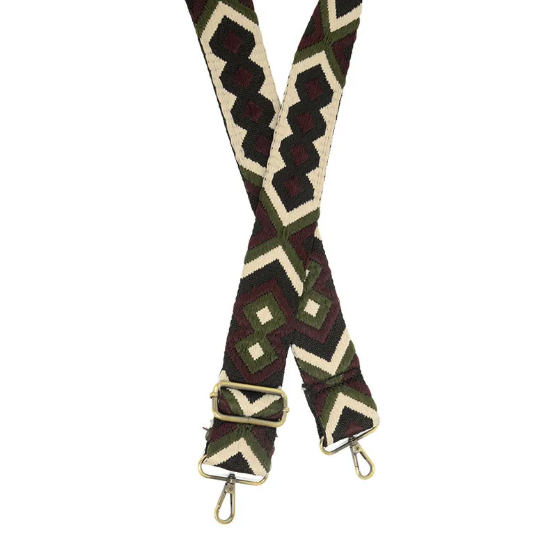 Embroidered Geometric Guitar Strap