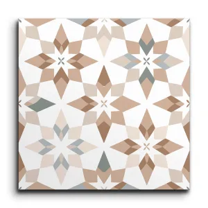 Encaustic Starweave Tile of Timeless Elegance