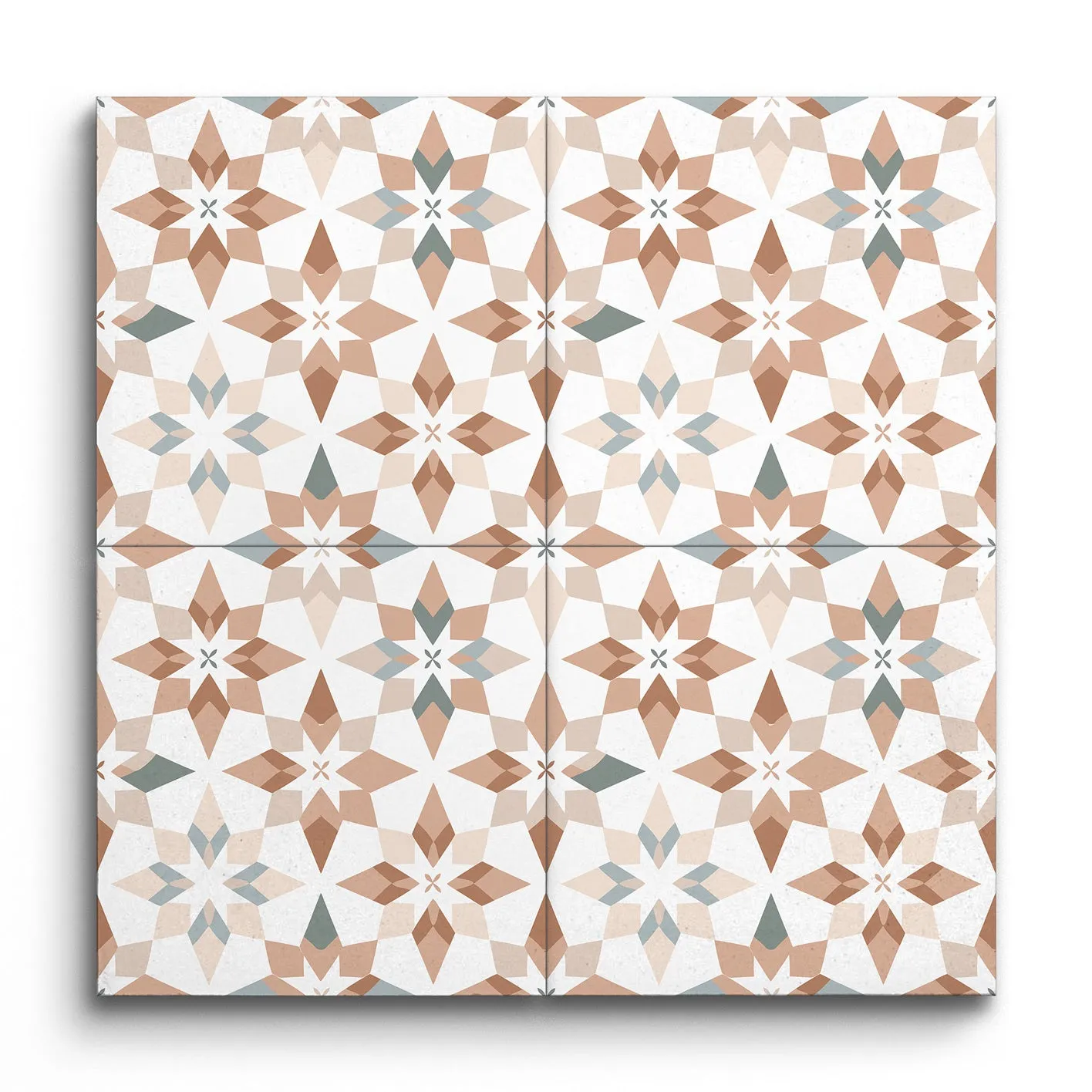 Encaustic Starweave Tile of Timeless Elegance