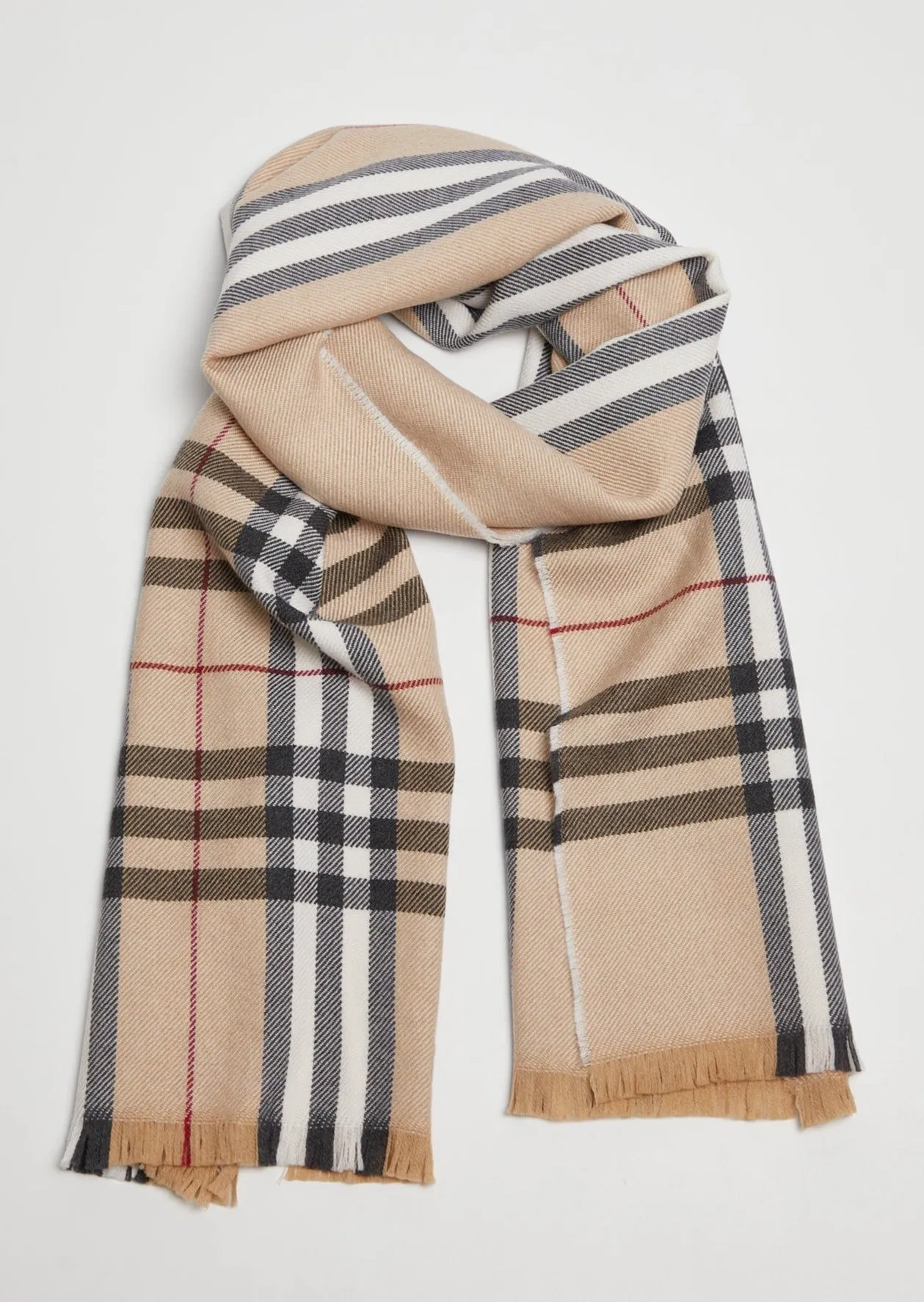 Foxford Giant Merino Scarf | Camel Check