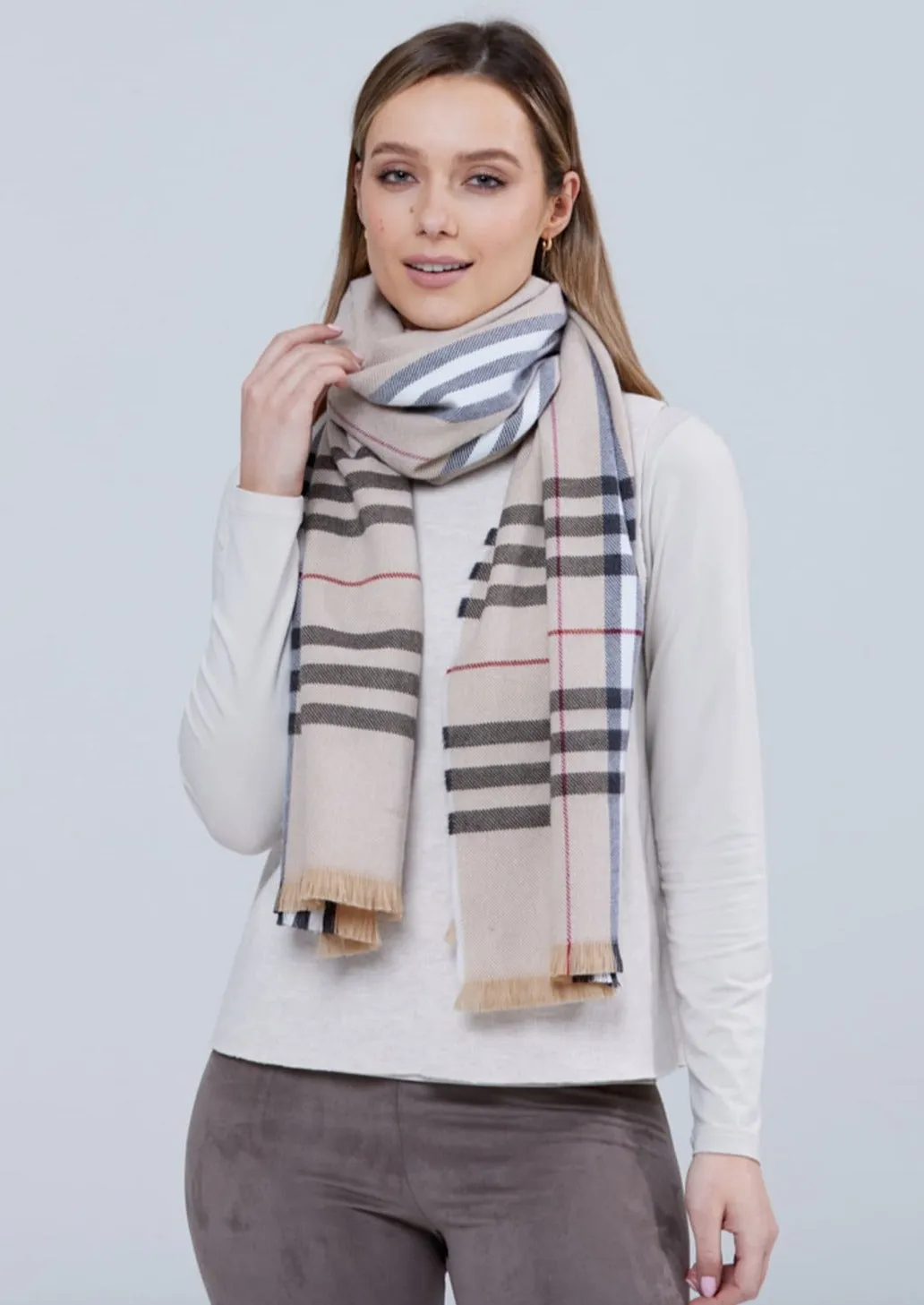 Foxford Giant Merino Scarf | Camel Check