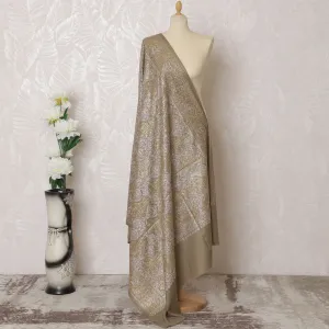 Golden Splendor Pashmina Shawl Dupatta - Luxurious Indian Weave, 215x115cm - Purchase Online-D18069