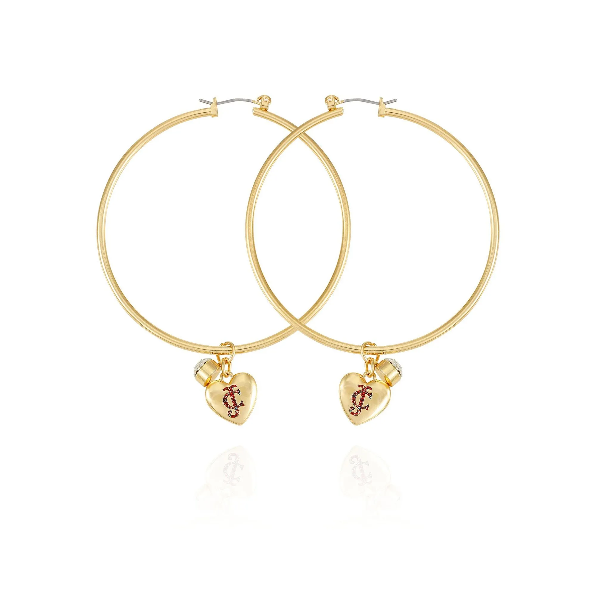 Heart Drop Hoop Earrings