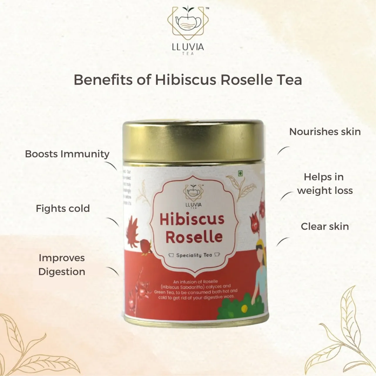 Hibiscus Tea- Aids Digestion & Weight Loss- 50g