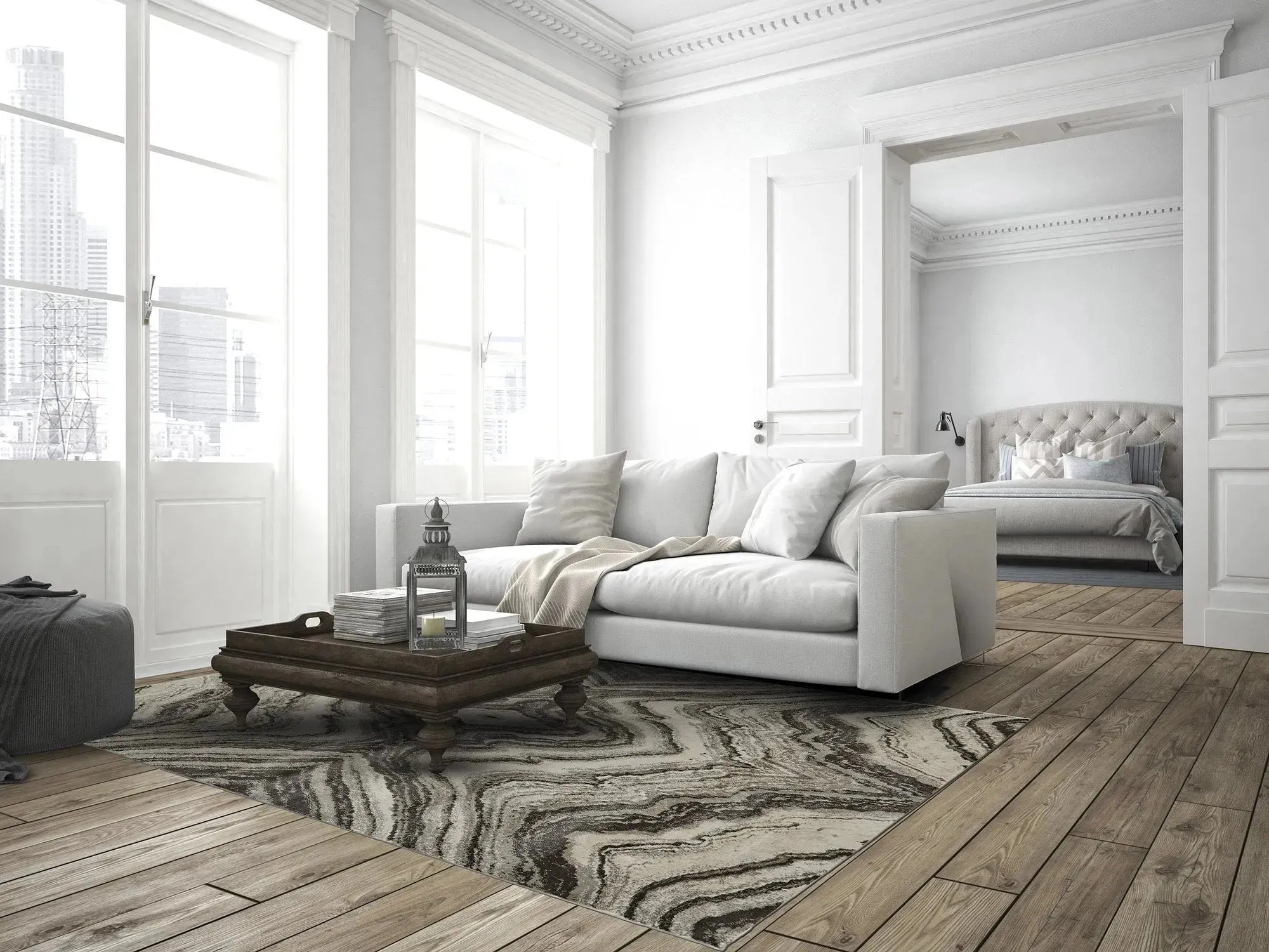 Katari 6613381F Birch/Sterling Rug