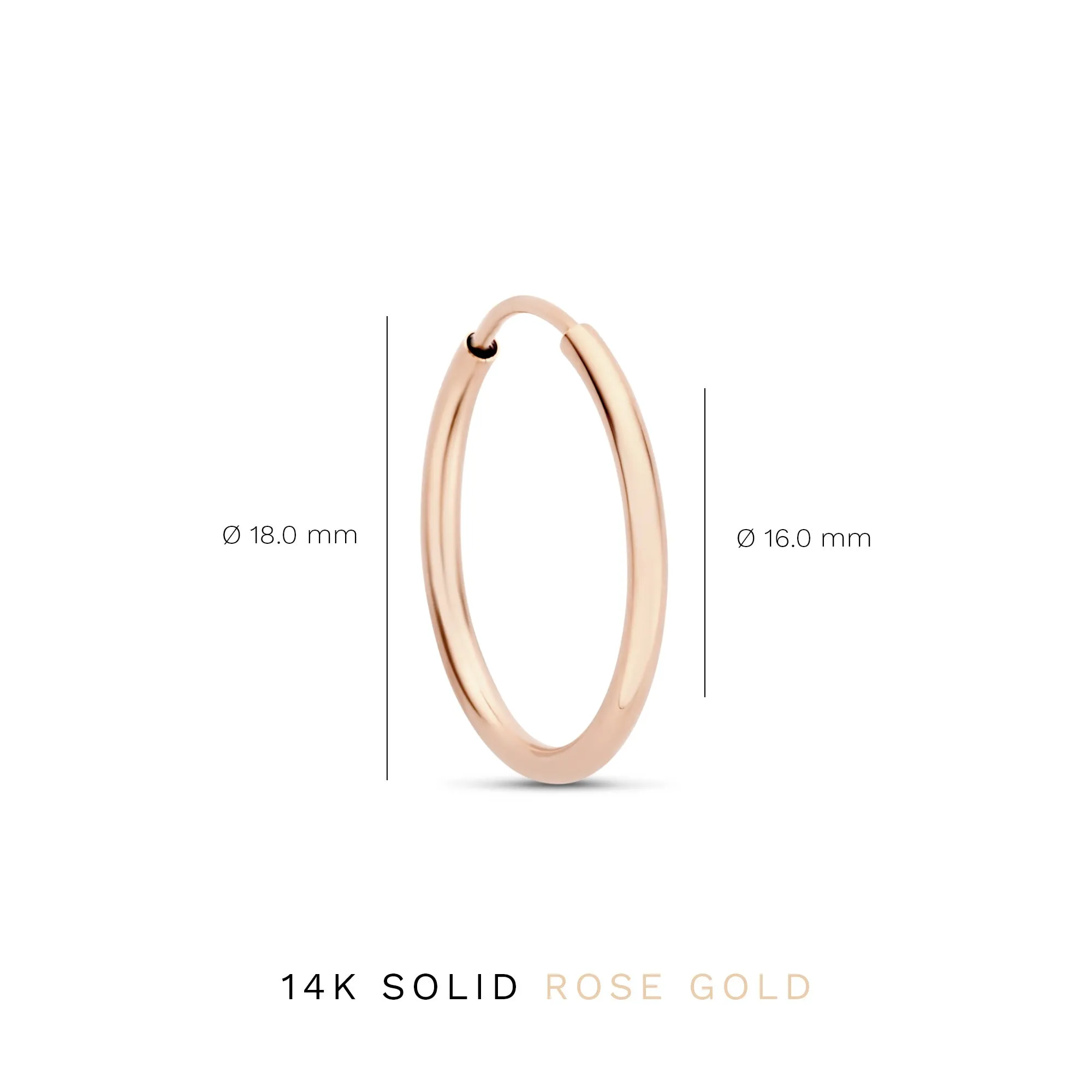 La Concorde Cerise 14 karat rose gold hoop earrings 18 mm