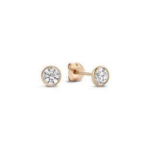 La Concorde Juliette 14 karat rose gold ear studs with zirconia stone
