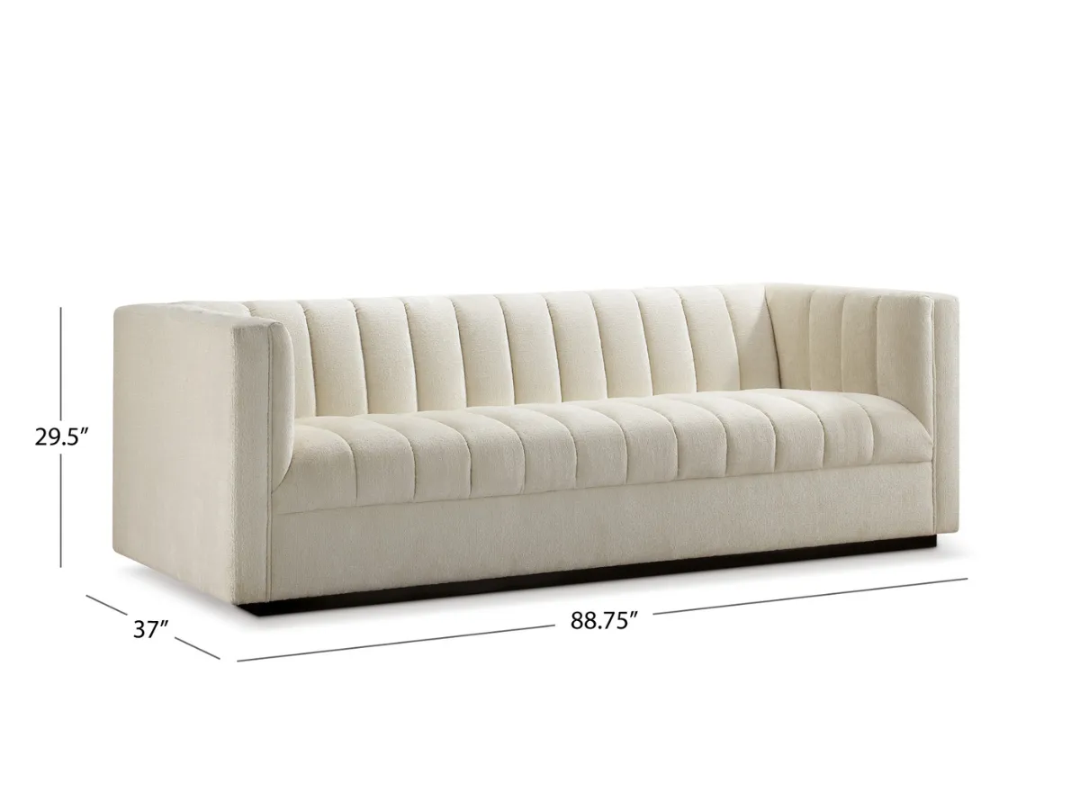 Lavish Upholstered Fabric Channel 2-pc Sofa and Chair Set