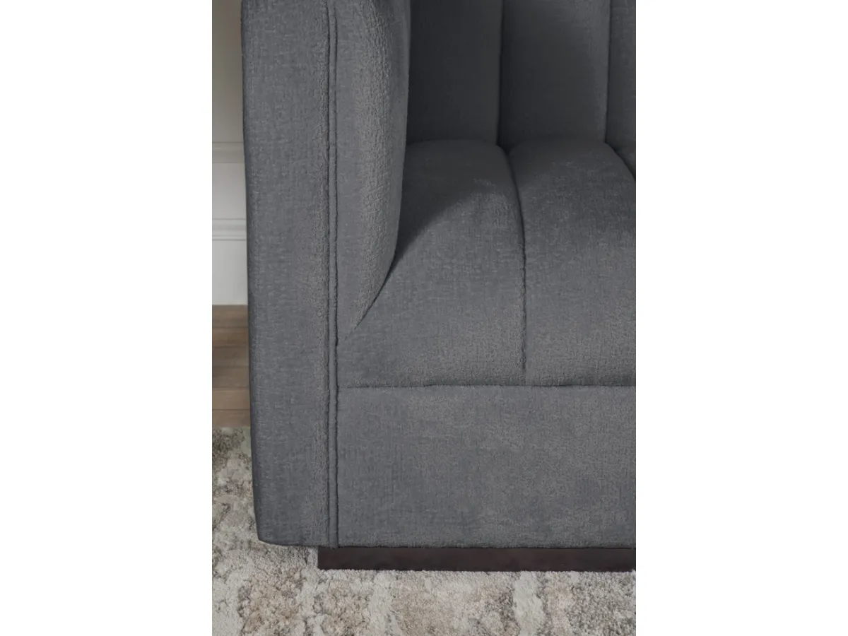 Lavish Upholstered Fabric Channel 2-pc Sofa and Chair Set