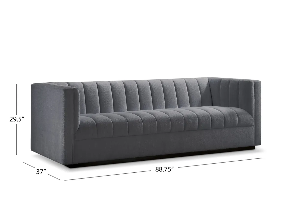 Lavish Upholstered Fabric Channel 2-pc Sofa and Chair Set