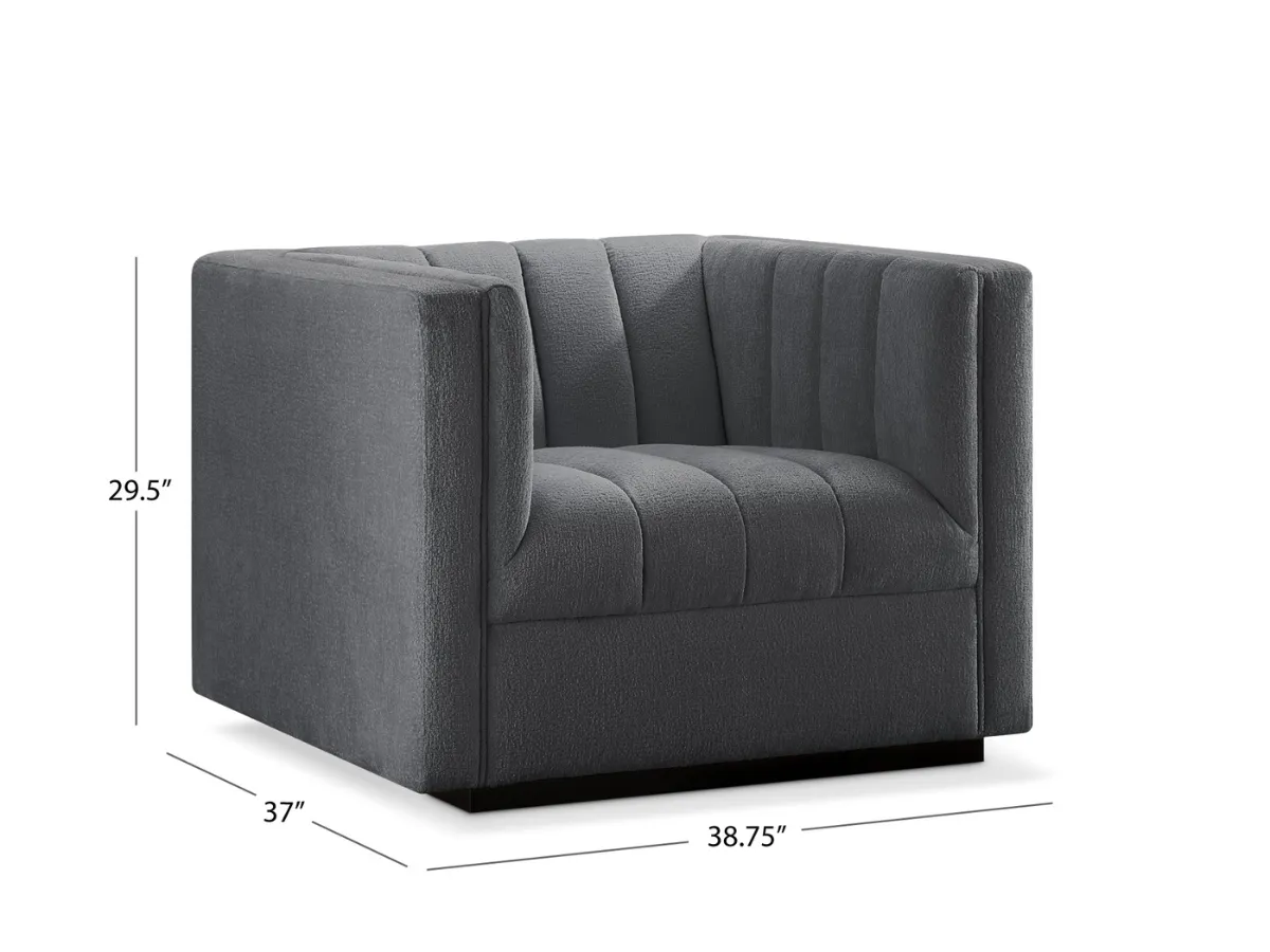 Lavish Upholstered Fabric Channel 2-pc Sofa and Chair Set