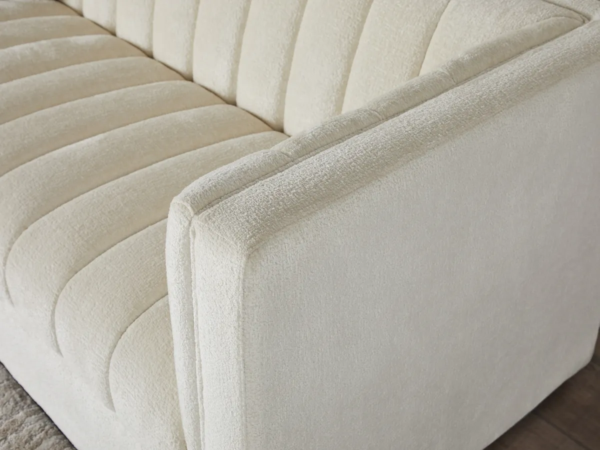Lavish Upholstered Fabric Channel 2-pc Sofa and Chair Set