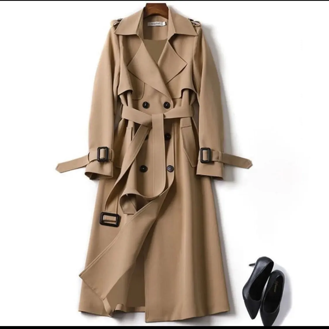 Long Double-Breasted Casual Loose Coat