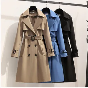 Long Double-Breasted Casual Loose Coat