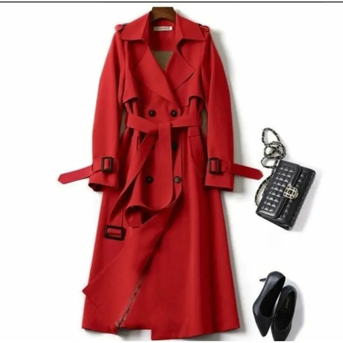 Long Double-Breasted Casual Loose Coat