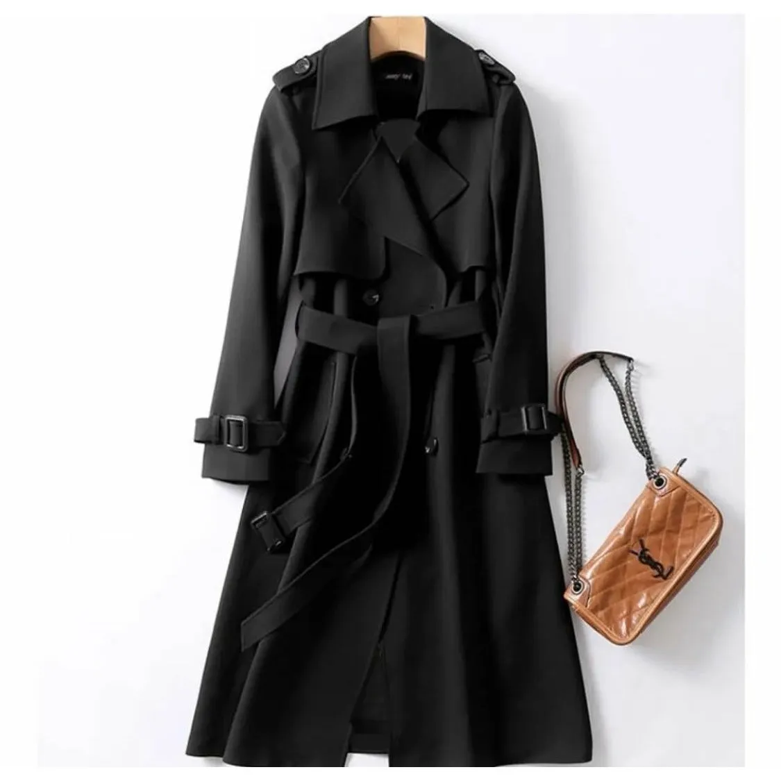 Long Double-Breasted Casual Loose Coat