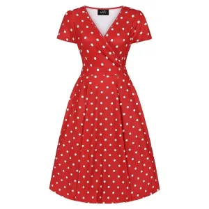 Lyra Dress - Red Polka