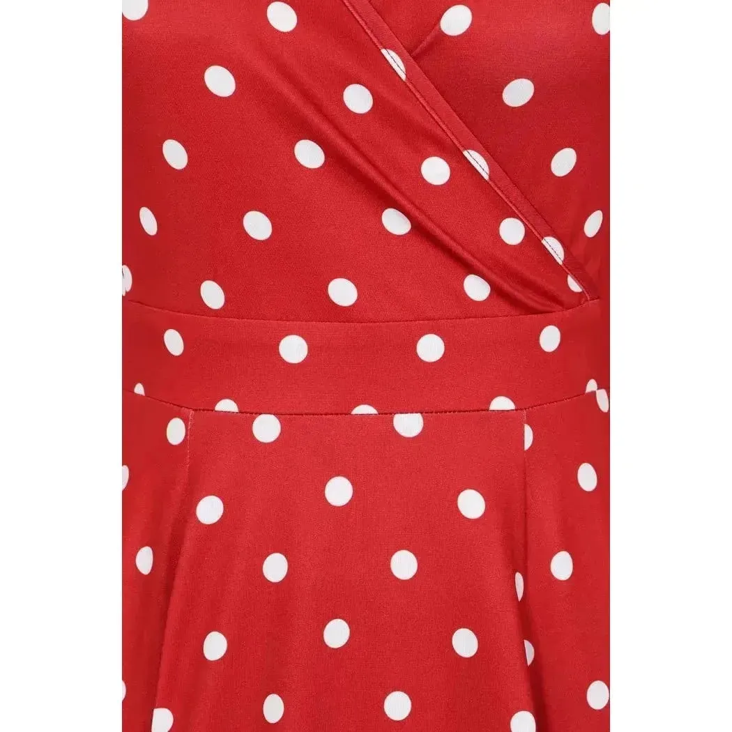 Lyra Dress - Red Polka
