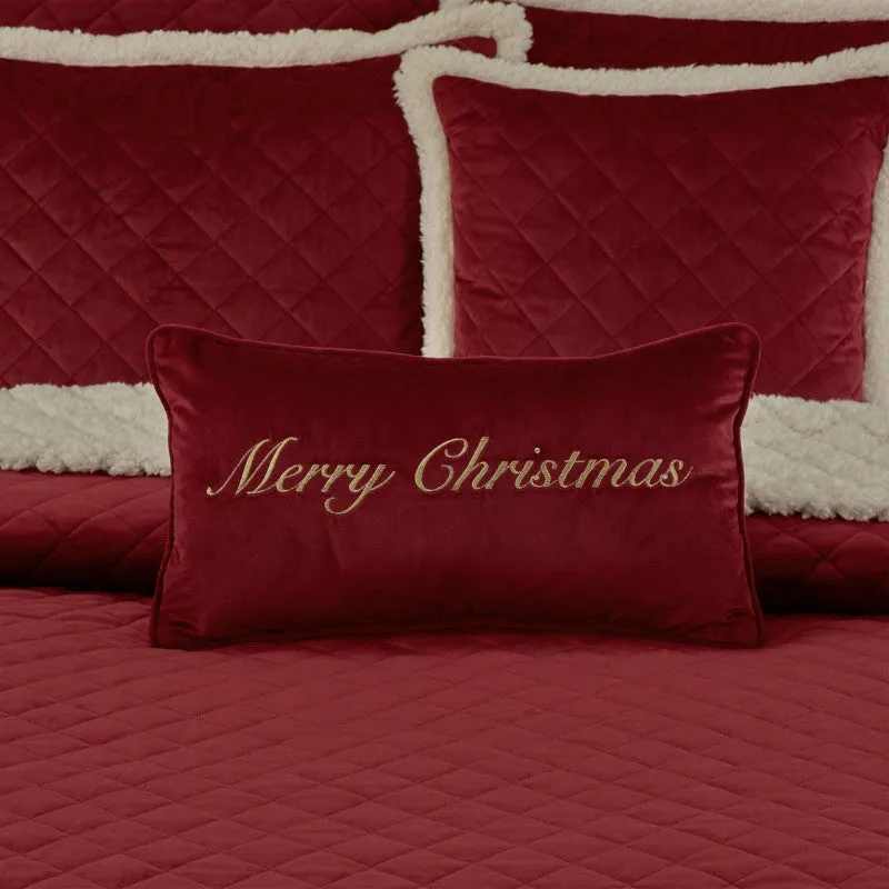 Merry Christmas Pillow Boudoir Embellished Decorative Throw Pillow