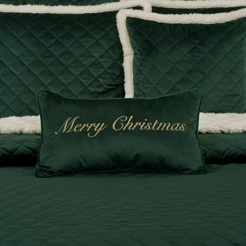 Merry Christmas Pillow Boudoir Embellished Decorative Throw Pillow