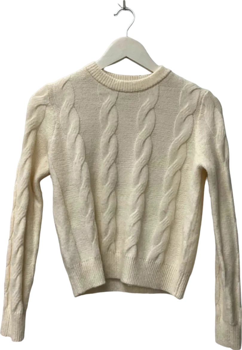 MNG Cream Cable Knit Jumper UK XS
