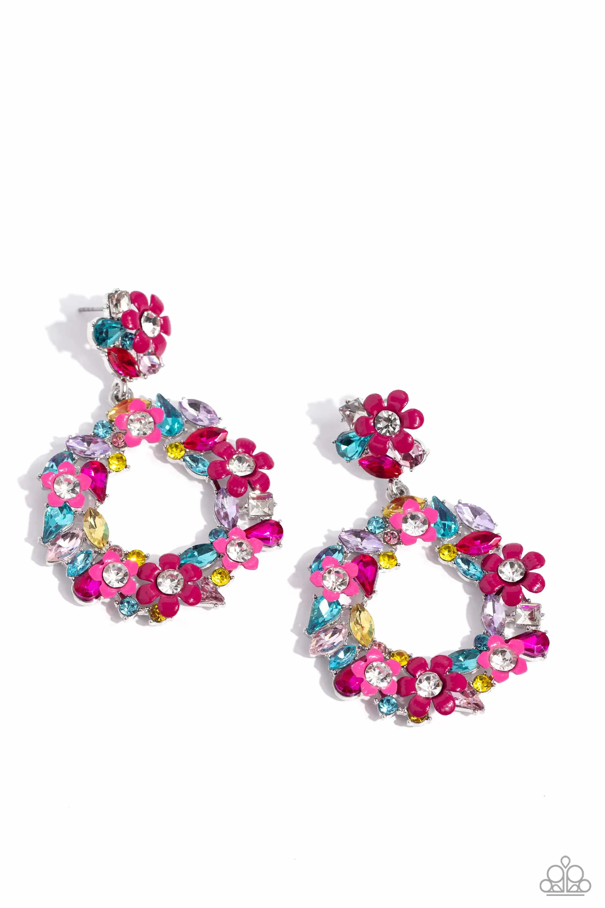Paparazzi Wreathed in Wildflowers Multi Post Earrings