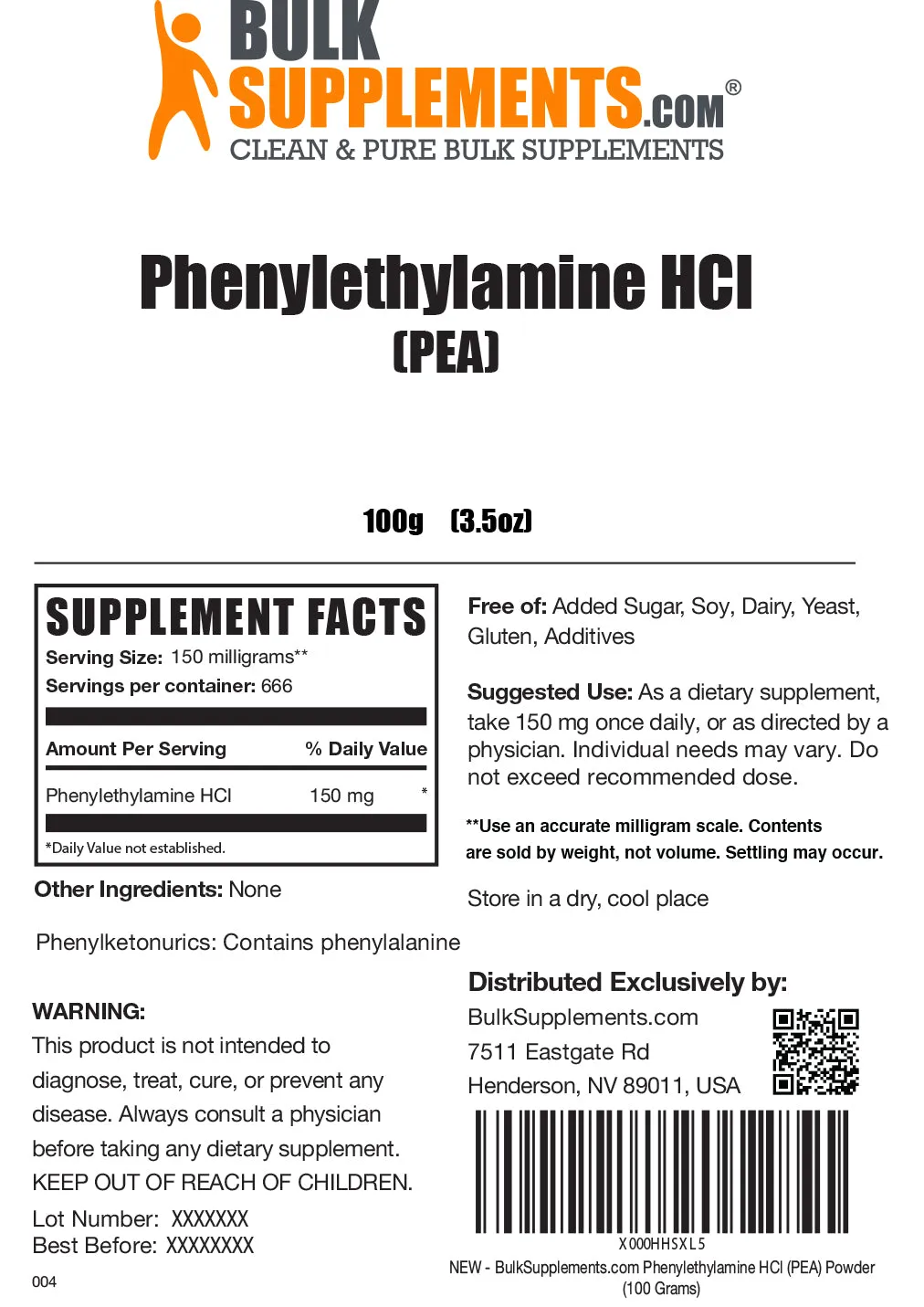 Phenylethylamine HCl (PEA) Powder