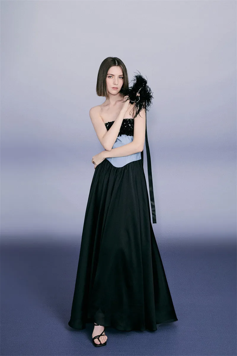 PURITY RING Cocktail Night Stars hand-beaded contrast luxurious dress- Kiss