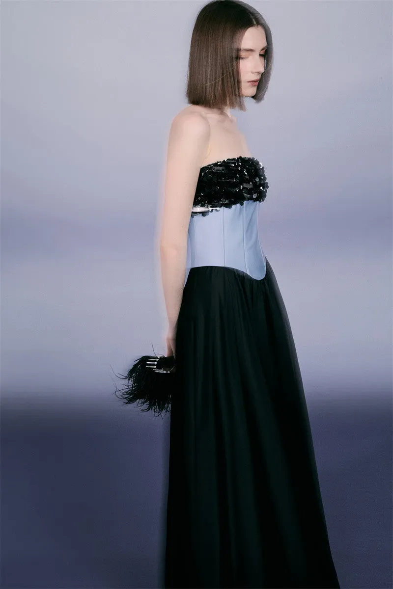 PURITY RING Cocktail Night Stars hand-beaded contrast luxurious dress- Kiss