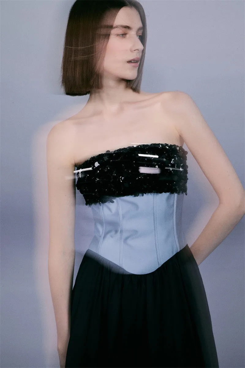 PURITY RING Cocktail Night Stars hand-beaded contrast luxurious dress- Kiss
