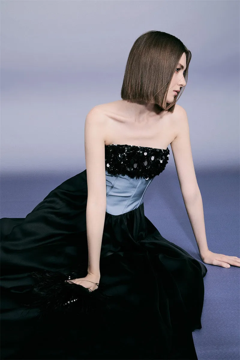 PURITY RING Cocktail Night Stars hand-beaded contrast luxurious dress- Kiss