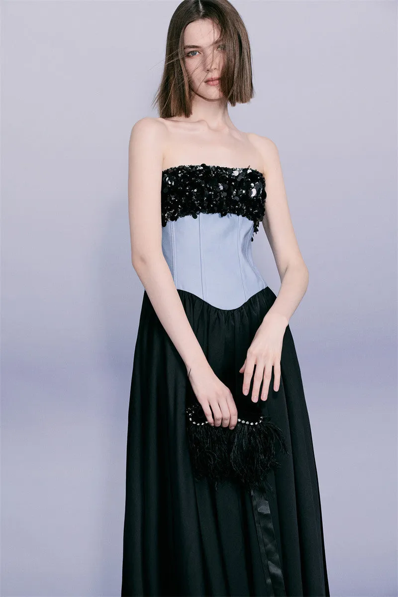PURITY RING Cocktail Night Stars hand-beaded contrast luxurious dress- Kiss