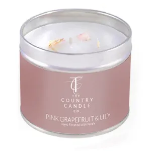 The Country Candle Co Pastels Pink Grapefruit & Lily Tin Candle