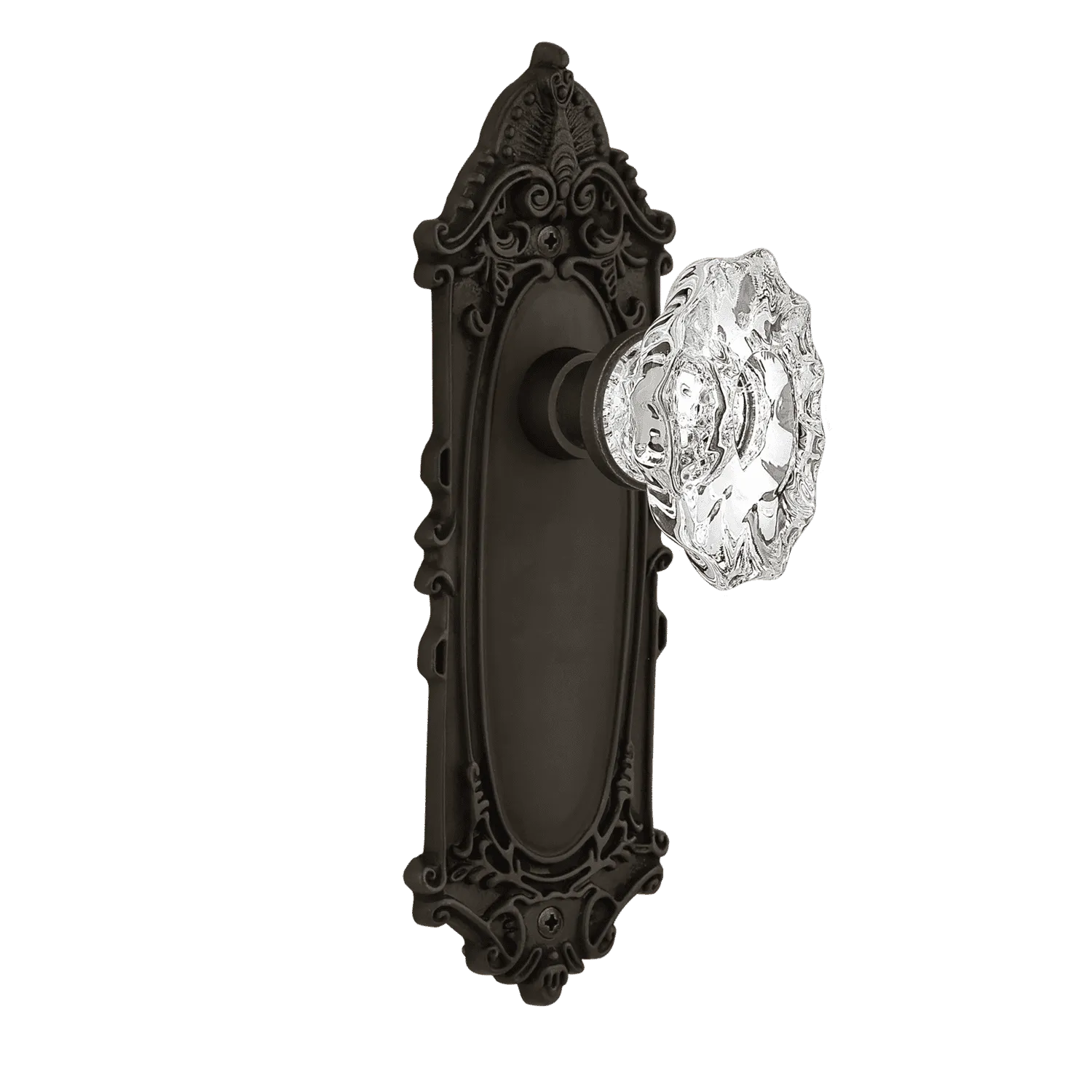 Victorian Long Plate with Chateau Knob in Oil-Rubbed Bronze
