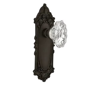 Victorian Long Plate with Chateau Knob in Oil-Rubbed Bronze