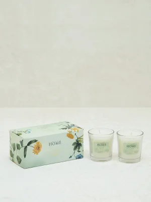 Westside Home Green Fleur Votive Candles (Set of 2)