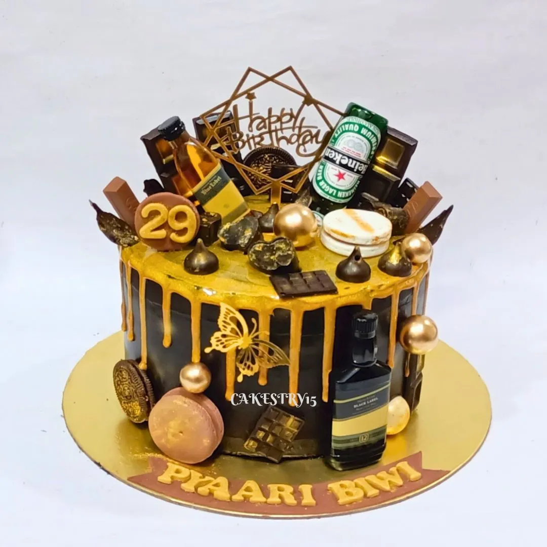 Whisky Theme 2.5kg Cake For Biwi