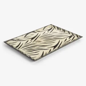 Zebra Print Cow Hide Tray